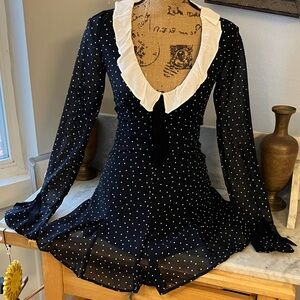 For Love And Lemons Black Fabulous Long Sleeve Sheer Sexy Cute Dress XS!